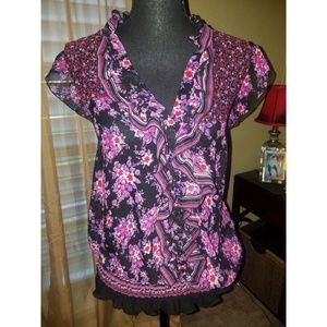 Ruffled Floral Blouse